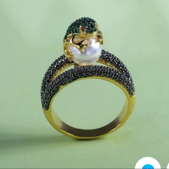 Gold frog style ring plated 18K‎ gold frog ring - Picture 2 of 8